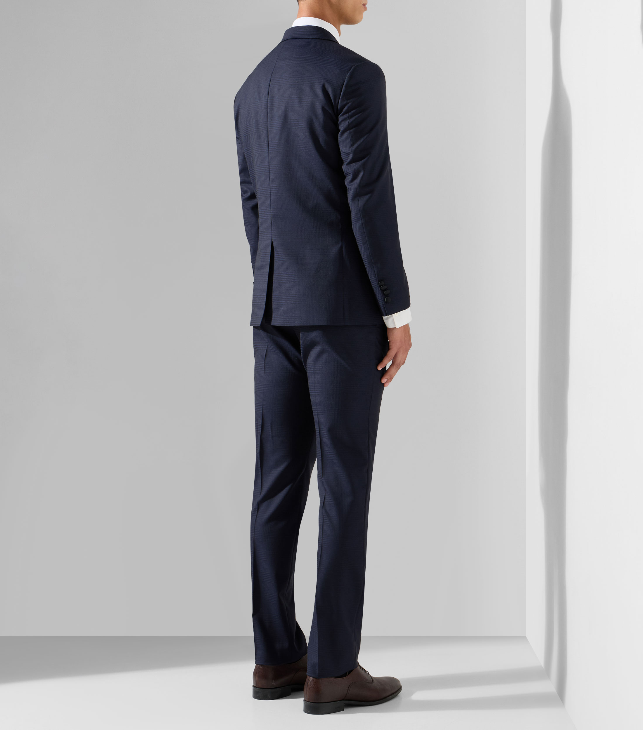 Traje de corte Slim con cuadros Hombre